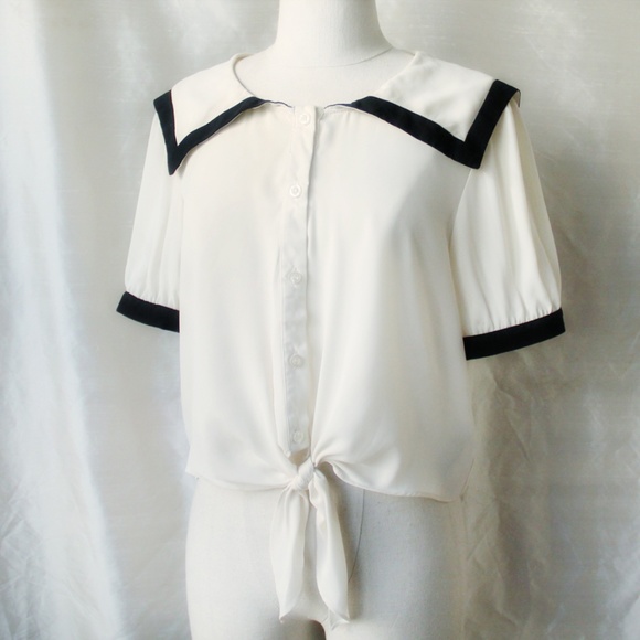 Tie Front Blouse - Picture 2 of 6
